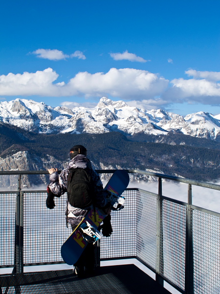 At the top of the cable-car
