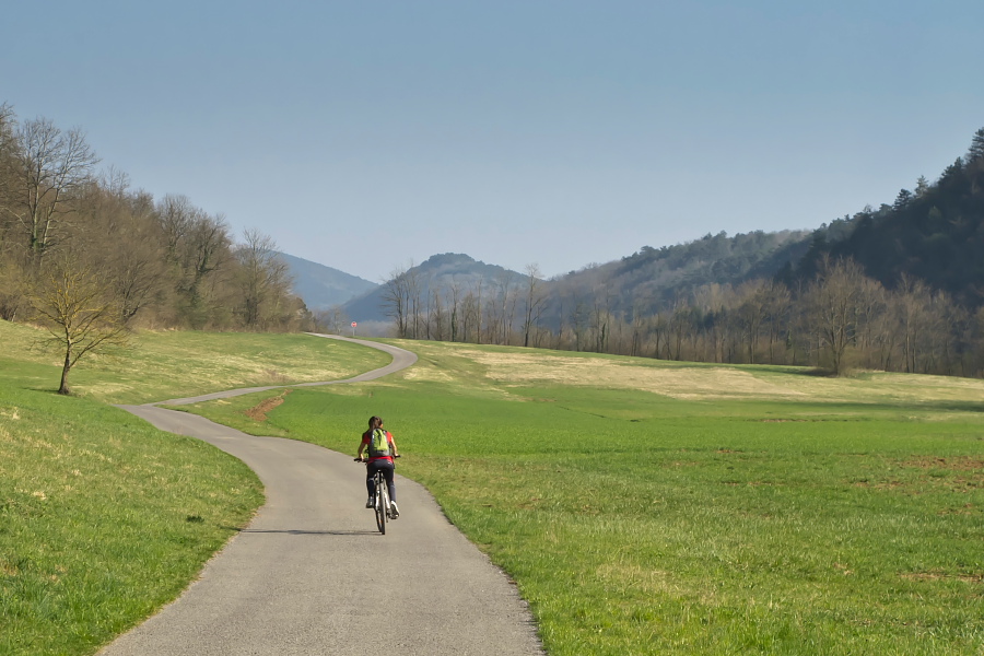 Lonely road in the river Raša valley