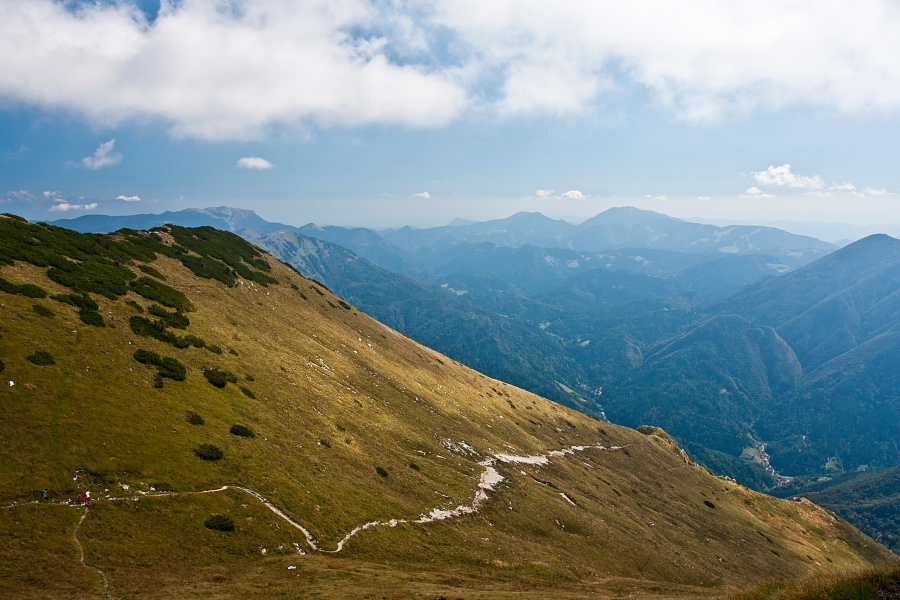 Črna prst - Prihod na greben in pogled na južno stran
