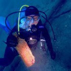 Diving in Lake Bled (photo: Bostjan Virc)
